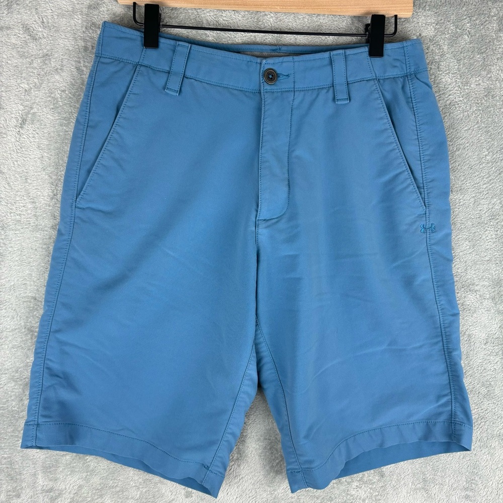 Under Armour Shorts‎ Mens 32 Blue HeatGear Loose Golf Logo 10”